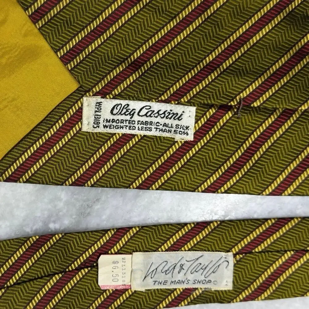 Vintage Oleg Cassini Silk Tie Lord & Taylor Men’s Shop Rare 1960s NWT